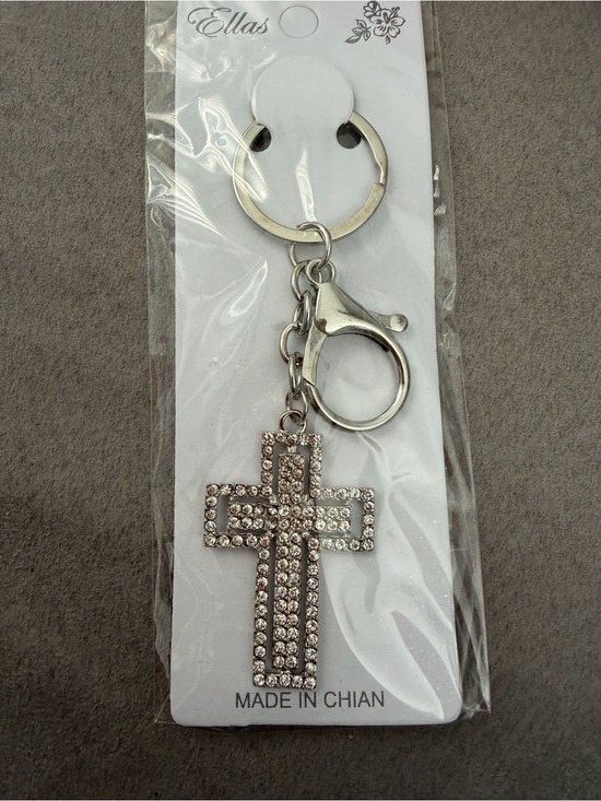 Ella Accessories - 🎀 5 for $25 🎀 Cross Keychain / Bag Charm Ella Silver Rhinestone